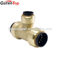 GutenTop High Quality Quick Connector Lead Free Brass Push Fit Equal Tee bite type brass fittings